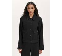 Finery London Kelsie Cotton Canvas Button Front Jacket In Black Black