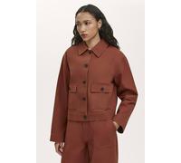 Finery London Kelsie Cotton Canvas Button Front Jacket In Maroon Maroon 10
