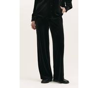 Finery London Kenzie Regular Velvet Wide Leg Trousers In True Black True Black
