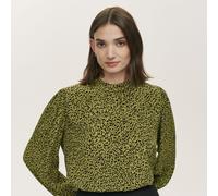 Finery London Kiera Leopard Print Moon Crepe Top BLACK LEOPARD SIZE 10