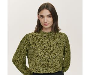 Finery London Kiera Leopard Print Moon Crepe Top BLACK LEOPARD SIZE 10