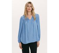 Finery London Kiya Crepe Spot Print Tie Neck Blouse In Bright Blue Bright Blue