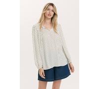 Finery London Kiya Crepe Spot Print Tie Neck Blouse In Off White Off White 24