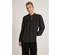 Finery London Kiya Polka Dot Tie Neck Blouse In Black Black