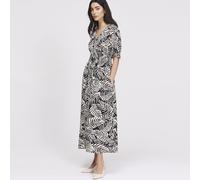 Finery London Lorelai Palm Print Viscose Dress Short Length