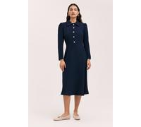 Finery London Lucia Crepe Collared Midi Dress In Dark Navy Dark Navy