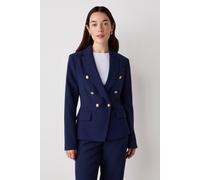 Finery London Lydia Long Sleeve Button Detail Blazer In Navy Navy 12
