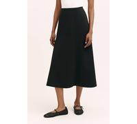 Finery London Mae Ponte Jersey Midi Skirt In True Black True Black