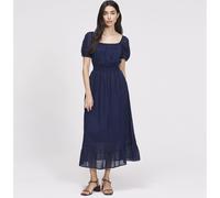 Finery London Mandy 100% Cotton Voile Puff Sleeve Dress Petite NAVY SIZE 10