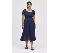 Finery London Mandy Cotton Voile Midi Dress In Navy Navy
