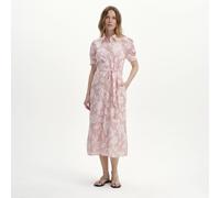 Finery London Mariah Cotton Floral Striped Jacquard Dress Petite BLUE SIZE 10