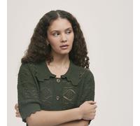 Finery London Marlowe 100% Cotton Light Knit Cardigan KHAKI SIZE 12