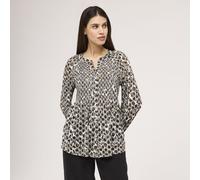 Finery London Martha Printed Animal Button Up Jersey Blouse BLUE ANIMAL SIZE 10