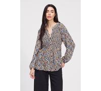 Finery London Martha Shirred Blouse In Black Black