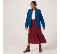 Finery London Maura Heavy Weight Cotton Stretch Waist Skirt BLACK SIZE 10