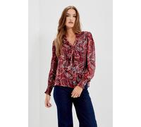 Finery London Mavis Printed Chiffon Blouse In Wine Wine