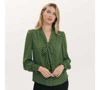 Finery London Mavis Pussy Bow Blouse BLACK SPOT SIZE 10