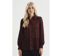 Finery London Melina Printed Chiffon Blouse In Wine Wine