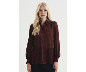 Finery London Melina Printed Chiffon Blouse In Wine Wine