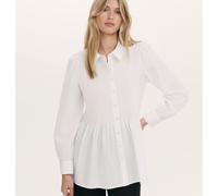 Finery London Melissa Shirred Detail Button-Up Shirt WHITE SIZE 10