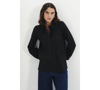 Finery London Mimi Cotton Rich Collared Shirt In Black Black