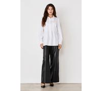 Finery London Mimi Cotton Rich Collared Shirt In Cool White Cool White
