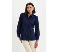 Finery London Mimi Cotton Rich Collared Shirt In Dark Navy Dark Navy