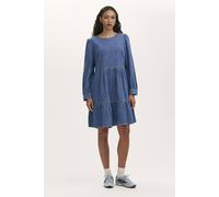 Finery London Nancy Denim Short Tiered Dress In Mid Blue Mid Blue