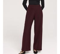 Finery London Nat Crepe Wide Leg Trousers with Stretch Waist BLACK SIZE 10