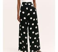 Finery London Nat Spot Print Black & Ivory Trousers Short BLACK SPOT SIZE 16