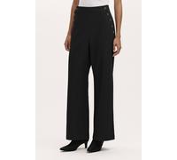 Finery London Nellie Petite Twill Wide Leg Trouser In Black Black