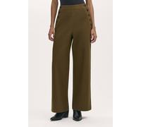 Finery London Nellie Petite Twill Wide Leg Trouser In Dark Olive Dark Olive