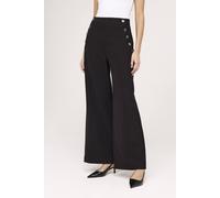 Finery London Nellie Short Twill Wide Leg Trouser In Black Black