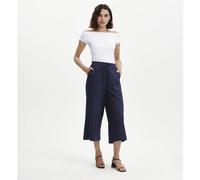 Finery London Nyla Cotton Blend Seersucker Cropped Trouser Short Le... BLUE SIZE 10