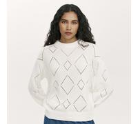 Finery London Odette Pointelle Detail Knitted Jumper BLACK SIZE 10