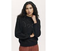 Finery London Odette Round Neck Knitted Sweater In Black Black
