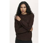 Finery London Odette Round Neck Knitted Sweater In Dark Brown Dark Brown