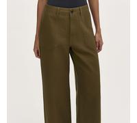 Finery London Olive Cotton Canvas Trousers Standard BLACK SIZE 10