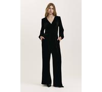 Finery London Petite Anna Velvet Jersey Jumpsuit In Black Black