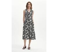 Finery London Petite Beatrice Button Down Shirt Dress In Black Black