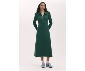 Finery London Petite Elvira Ponte Zip Front Midi Dress In Emerald Emerald