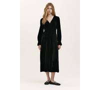 Finery London Petite Laila Velvet Midi Waisted Dress In Black Black