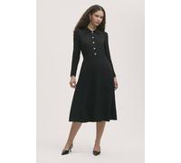 Finery London Petite Lucia Crepe Collared Midi Dress In Black Black