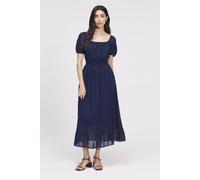 Finery London Petite Mandy Cotton Voile Midi Dress In Navy Navy