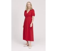 Finery London Petite Robyn Button Through Midi Dress In Red Red