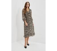 Finery London Petite Veronica Chiffon Midi Dress In Fawn Fawn