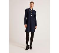 Finery London Ponte Jersey Collared Mini Shirt Dress Navy