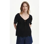 Finery London Ruthie Embroidered Cotton Drawstring Top In Black Black