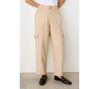 Finery London Sara High-Rise Cargo Trousers In Stone Stone