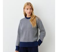 Finery London Stella Stripe Chevron Knitted Jumper BLUE SIZE 18